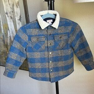 Cat & Jack Blue and Gray Plaid Jean Jacket